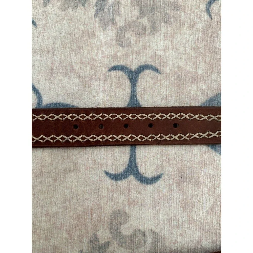 El CID Italian Vintage Cowhide Leather Embroidered Belt Rodeo Western Hipster 40